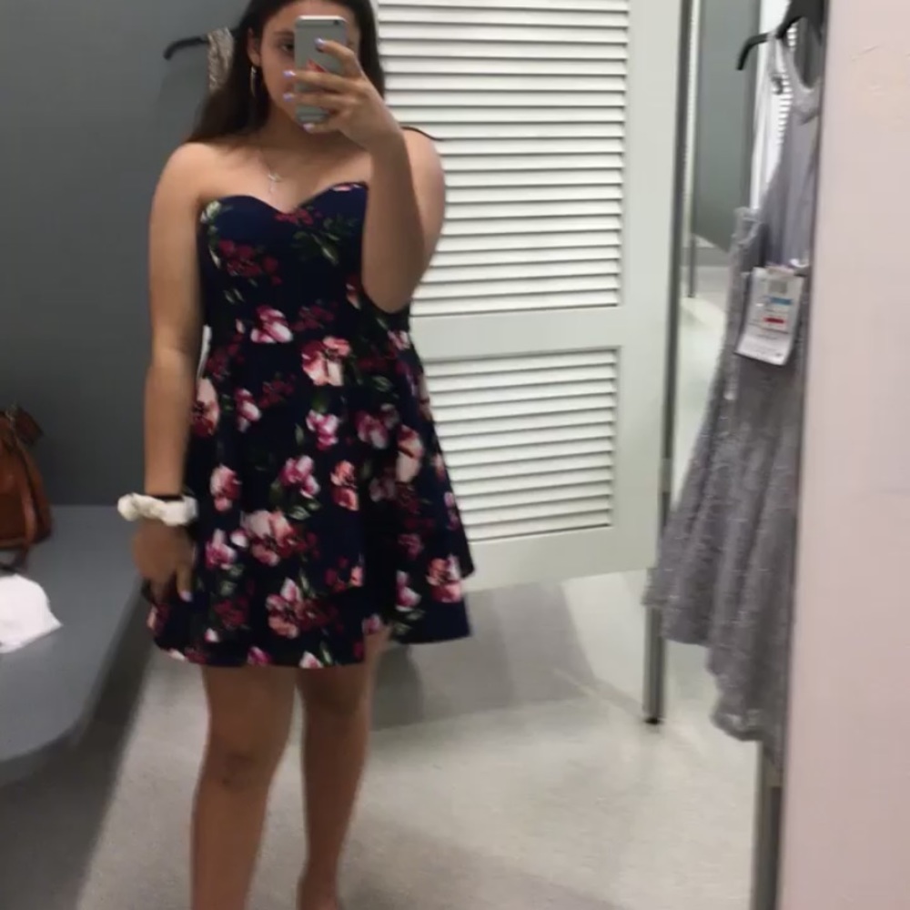 Navy floral dress